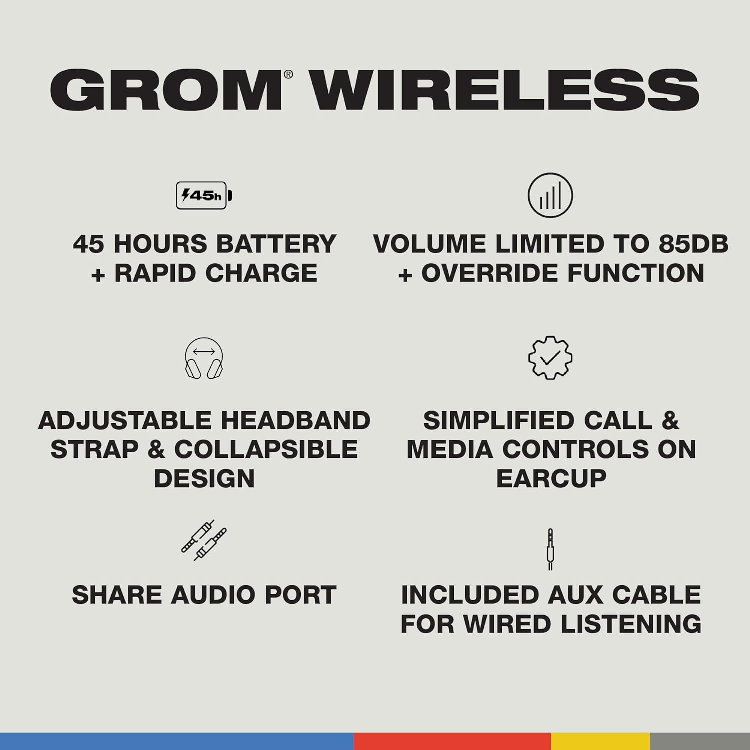 Skullcandy Grom Wireless Headphones - Black Skullcandy Grom Wireless Headphones - Black